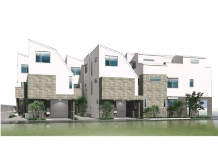 目黒区碑文谷1丁目の新築一戸建ての現地外観写真